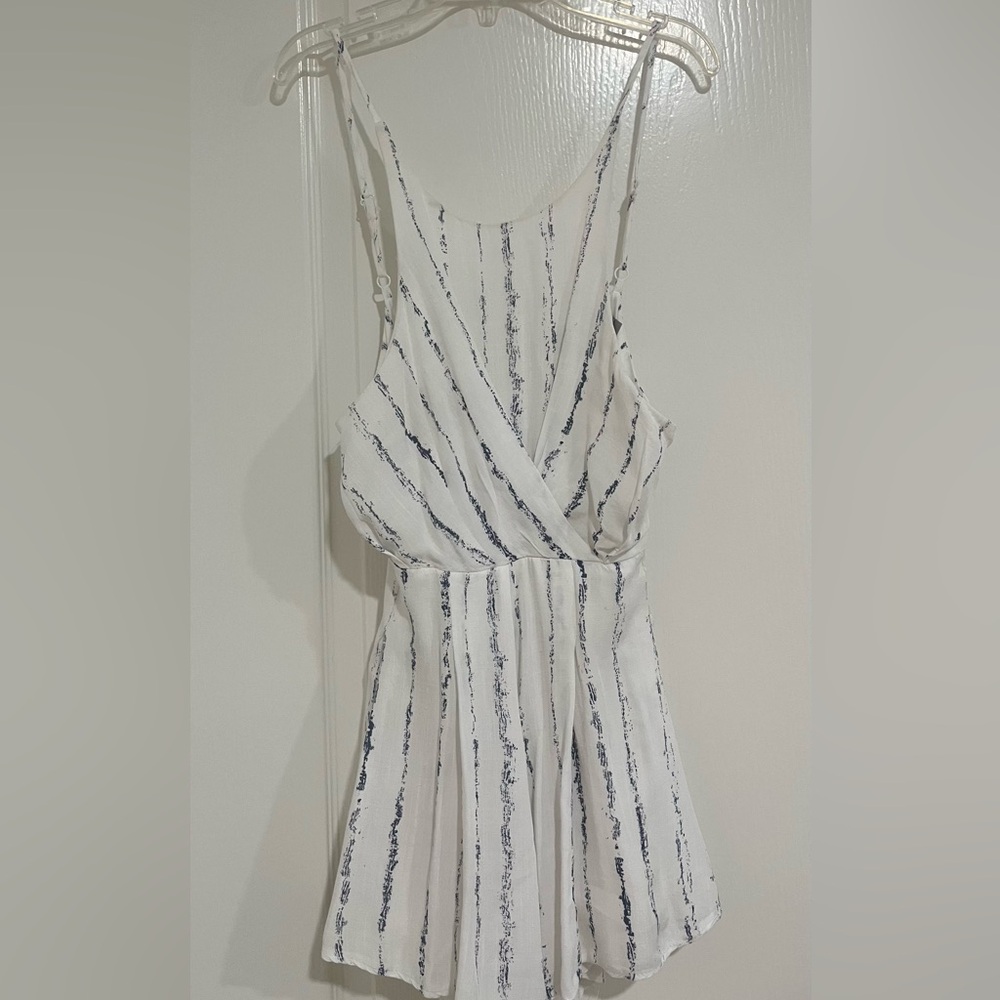 Blue and White Romper